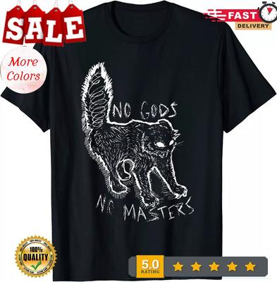 NOVÉ OMEZENÉ No Gods No Masters Satanské Zlé Baphomet Tarot Smrt Satan Tričko