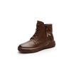 2025 autumn and winter soft-soled women's new British Martin boots casual flat-bottomed velvet retro cotton boots versatile short boots