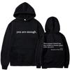Men's and women's fleece sweater plain letter print pocket drawstring print hoodie