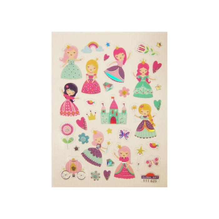 Autocollants - GLOBAL GIFT - Mini Princesses - Dorures - 1,8 cm - Design exclusif