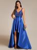 Ever-Pretty Women's V-Neck A-line High-Low Hem Backless Sparkly Prom Dress Plus Size Evening Dresses