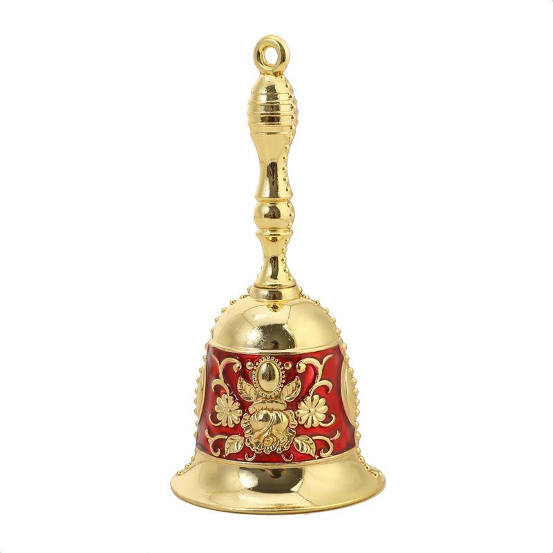 Retro Hand Cranked Bell European Style Exquisite Luxury Hand Bell Craft Decor Christmas Bell Church Bar Hotel Decoration