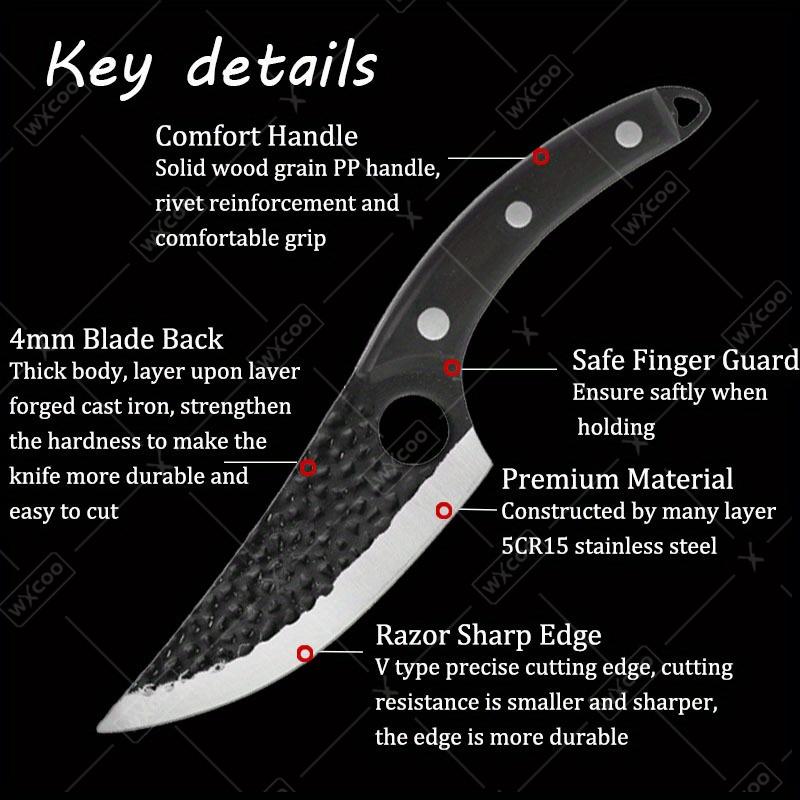 2 Pcs Kitchen Knife Set High Carbon Stainless Steel Forged Butcher Fish Beef Boning Knife Utensils for Kitchen Convenience