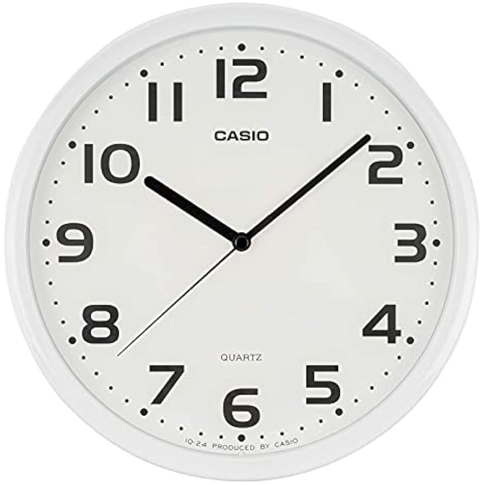 Casio Wall Clock, White, Analog, Standard, Step Second Hand, Simple, IQ-24-7JF