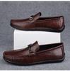 Men's Casual Cowhide Leather Loafers: Slip-On, Flat-Soled, Big Size, Spring Shoes