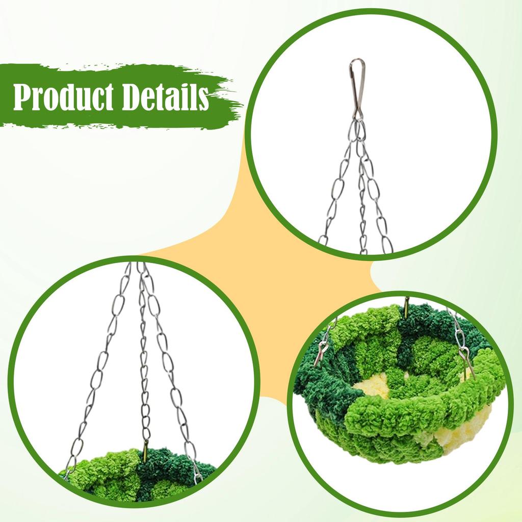 Winter Warm Bird Nest Comfortable Easy to Install Hanging Bird Hammock Swing Birdcage Accessories for Cockatiels Finches Conures