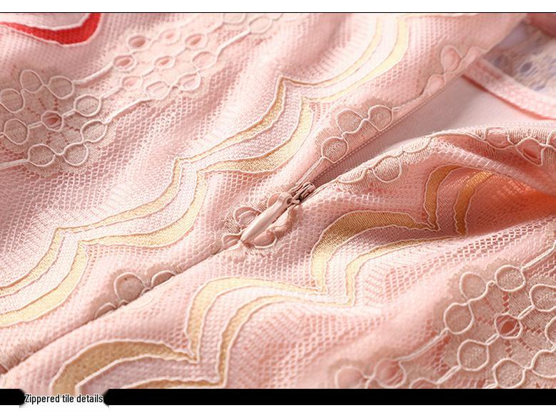 2023 Spring Hong Kong Style Lace Dress - Elegant Temperament, Plus Size Up To 200 Jin