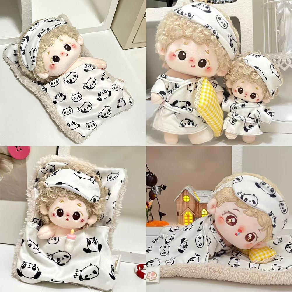 

For 10cm/20cm Cotton Doll Baby Cothes Panda Sleeping Bag Doll Pajama Set Cute Toy Doll Dress Up Labubu Accessories 01# - 20cm