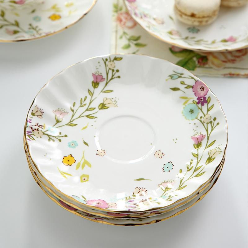 Nordic Style Coffee Cup Saucer Set Ceramic Pumpkin Cup Saucer Creative Simple Afternoon Tea Cup English Black Tea Floral