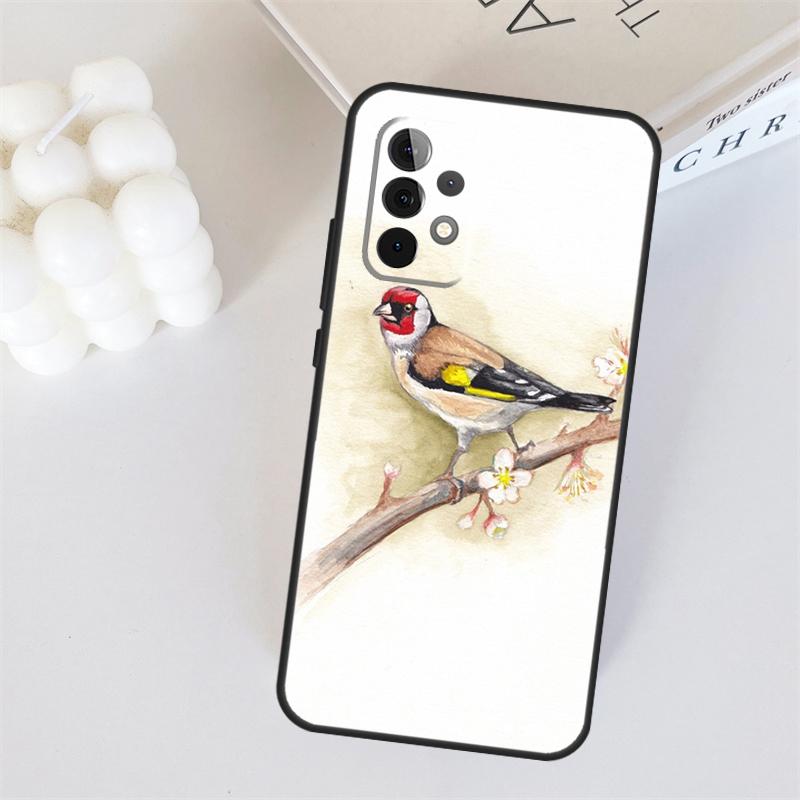 European Goldfinch For Samsung Galaxy A55 A35 A15 A36 A56 A26 A16 A22 A32 A52 A54 A34 A53 A33 A13 A06 A05 Case