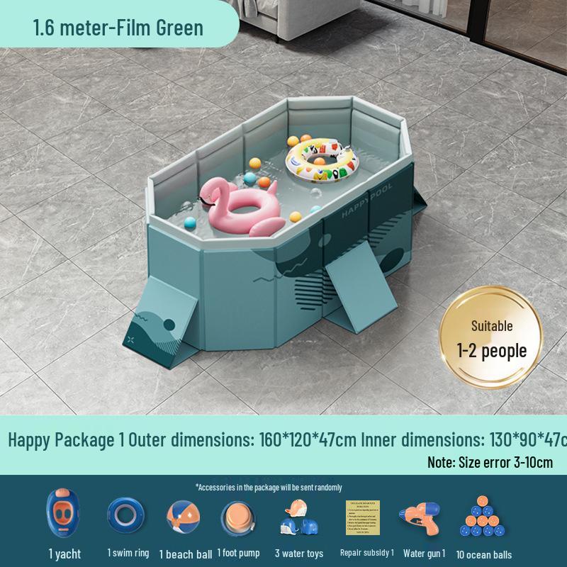 Blue No-Installation Inflatable-Free Family Swimming Pool for Outdoor Home Use - Ready for Immediate Use