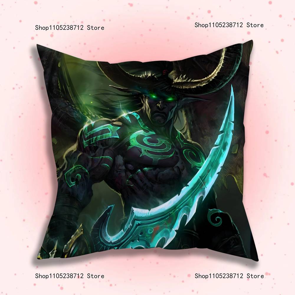 Worlds Of W-Warcrafts Game Pillow Case Plush Fabric Soft Pillowcase Double Sided Print Sofa Cushion Cover Throw
