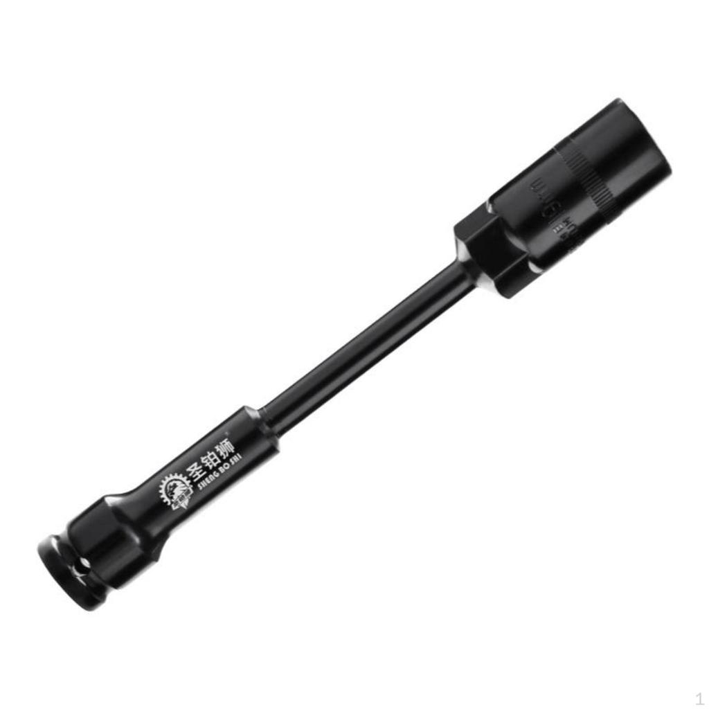 Electric Ratchet Wrench Socket, Extended Hexagon, Thin Wall, Motorcycle Repair Black 20x1cm