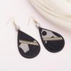 Women's Mixed Color Faux Horsehair Leather Teardrop Earrings - Retro High-end Christmas Gift