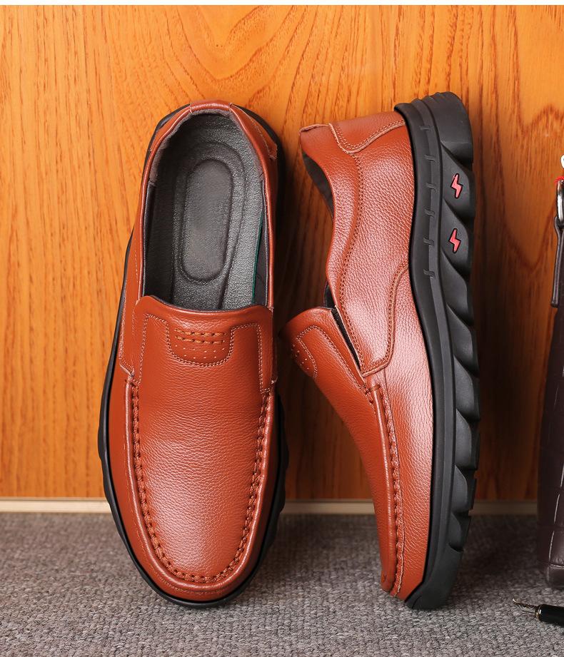 Podzimní novinka Pánské Kožené Měkká Podešev Odolné Kožené Boty Prodyšné Líné Podnikání Neformální boty Šaty Boty Mokasíny Pánské