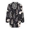 Women's Shirt Button Casual Easter Print Fashion Round Neck Drop Shoulder Seven Sleeve Shirt Top