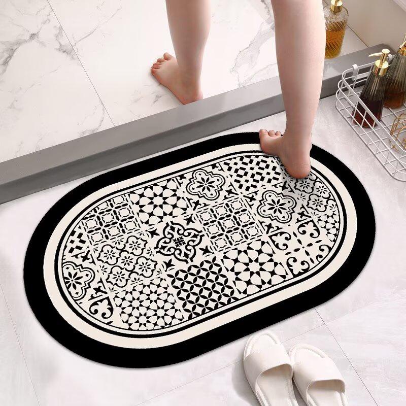 Mata podłogowa do łazienki z ziemi okrzemkowej, toaleta, drzwi do toalety super chłonna szybkoschnąca podkładka pod stopy, dywan antypoślizgowy i zapobiegający upadkom