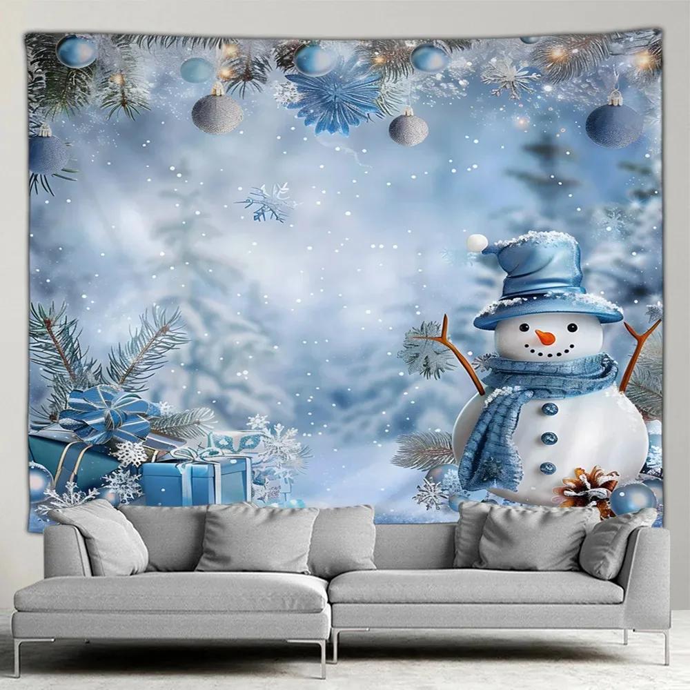 Christmas Tree Snowman Pattern Tapestry Bedroom Living Room Home Christmas Decoration