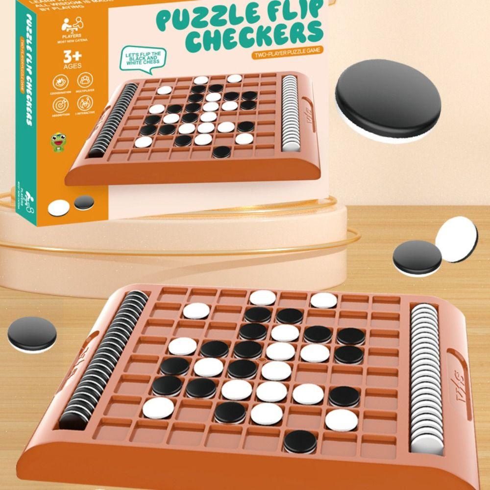 Parent-Child Interactive Flip Black White Chess Board Reversi Strategy Board Game  Kids Boys Girls