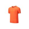 Solid Color Crew Neck Pullover Short Sleeve T-Shirt Unisex Tops Blue Maple-Orange SC3230304A-OG09