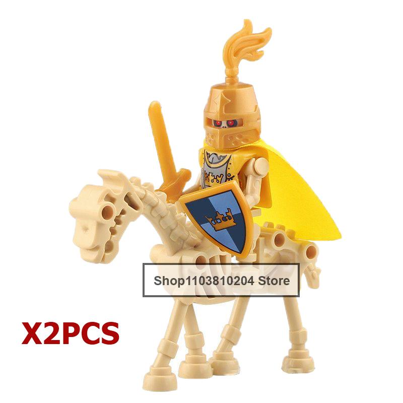 Skeleton Soldier Army King Knight Undead Horse Warrior Bricks Building Block Ringwraith Saddle Roman Soldiers Sword Waffen Toys