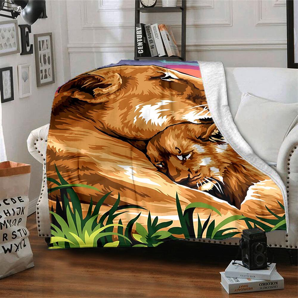 1pc Lioness Blanket Lightweight Blanket Throw Blanket For Sofa, Bed, Travel, Camping, Livingroom, Office yy251010062