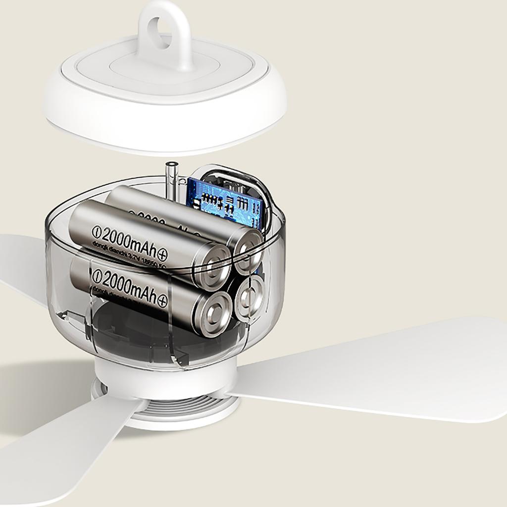 USB Rechargeable Tent Fan USB Ceiling Fan Remote USB Power Ceiling Canopys Fan 4Speed Hangings Fan 8000mAh Battery