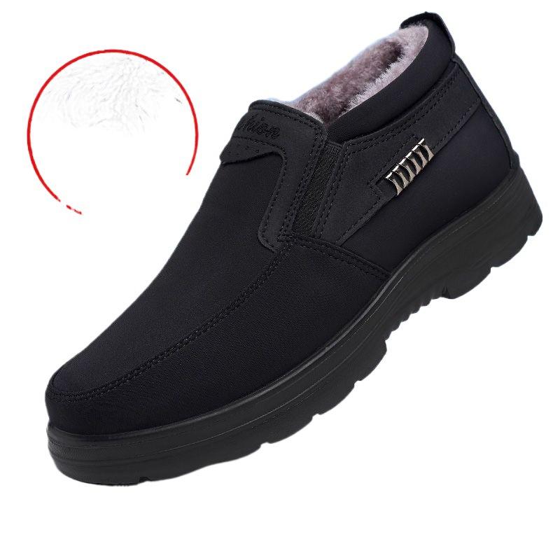 Old North Cloth Shoes Waterproof Men's Cotton Shoes Winter Middle-aged and Elderly High-top Velvet Warm Dad Shoes Elderly Thickened Non-slip