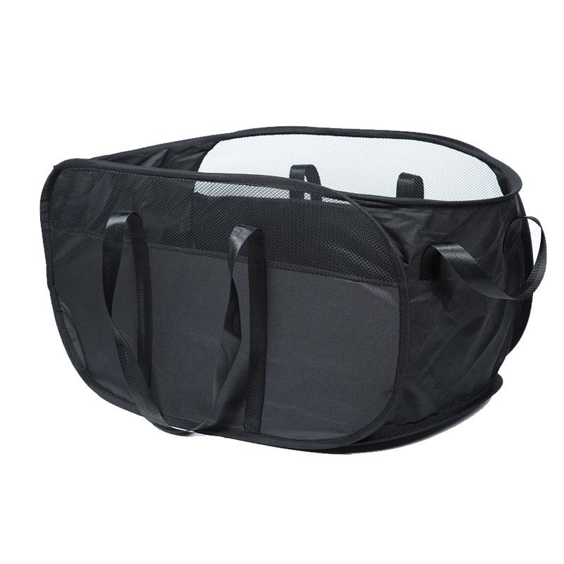 Folding Laundry Basket with Handle Clothes Toy Storage Basket Hollow Mesh Breathable Household Laundry Hamper Home Organizer