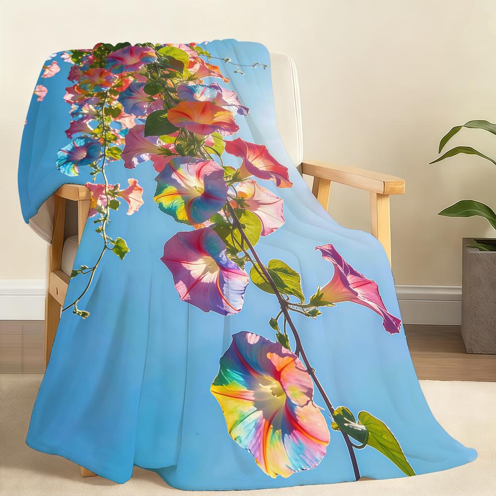 Colorful F-Flowers Blanket Soft Throw Blanket for Home Bedroom Bed Sofa Picnic Travel Office Rest Cover Blanket Gift