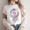 Women Tshirt Cartoon Purple Flower Floral 2025 Summer Spring T Shirt Female Clothes Graphic 90S Aesthetic Kawaii Tee Tops Lady