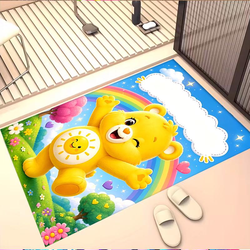 Care Bears Print Rug, Washable Floor Carpet, For Entryway Dorm Laundry Room Office Study, Home Decor Birthday Christmas Gift