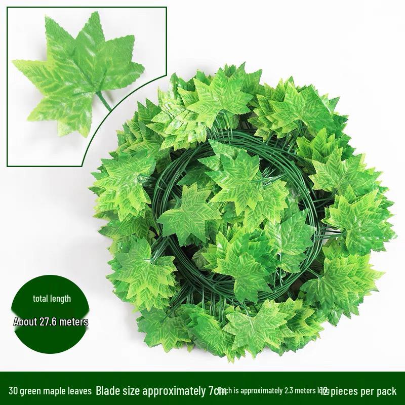 Artificial Rattan Vines for Pipe and Ceiling Decoration - Fake Green Leaves