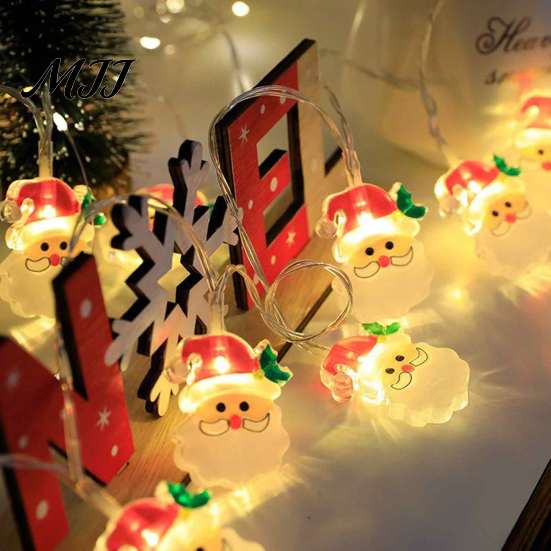 Creative Layout Holiday Props LED Christmas String Lights, Santa Claus/Snowman/Tree/Candy Cane Light, Decorative Cartoon Winter Seasonal Room