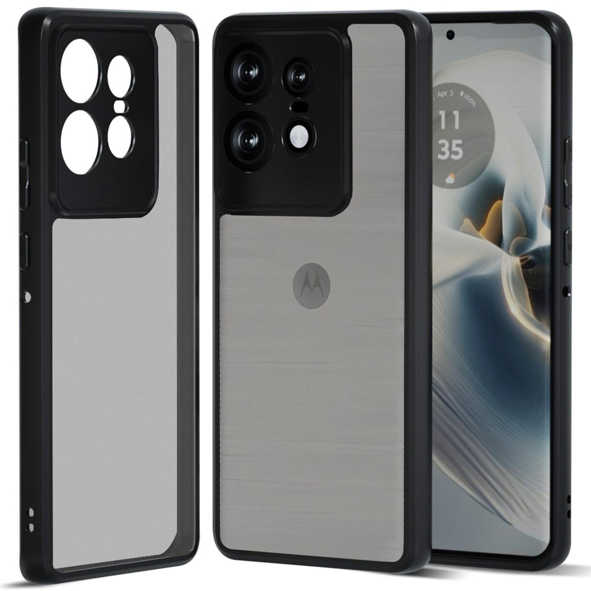 

IBMRS For Motorola Edge 50 Pro 5G Case TPU+PC Heavy Duty Shockproof Phone Cover Camera Protection Matte Black