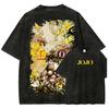 Manga JoJo's Bizarre Adventure T-shirt Men Clothing Dio Brando Printed Vintage Washed T Shirt Summer Casual Cotton Tees Clothes
