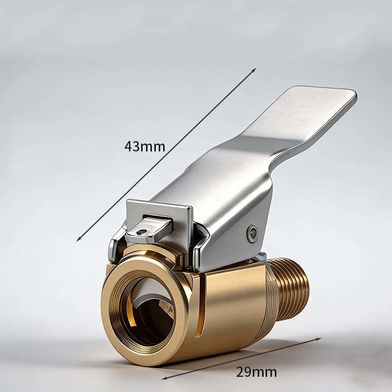 Brass Locking Tire Air Chuck,Tire Inflator Hose Adapter for Twist On Connection Convert to Lock On, No Air Leakage Air Compress