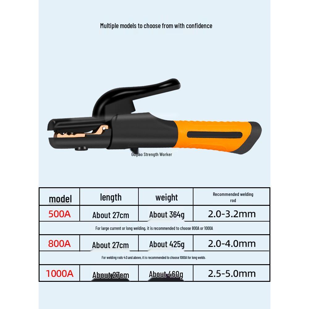 Durable 800A Copper Welding Pliers & Non-Scalding 500A Industrial Welding Holder - European Style