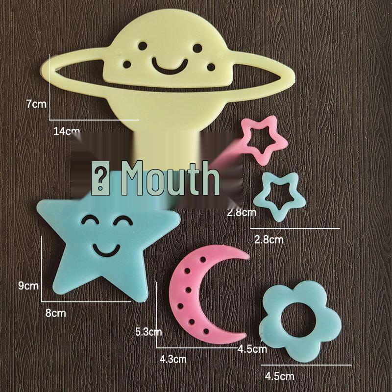 

3D Светящиеся Наклейки на Стену в Виде Улыбающихся Звезд - Флуоресцентные Смоляные Декали для Кабинета