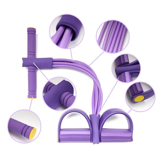 6/8-Tube Pedal Puller Resistance Band with Handle Multifunction Elastic Yoga Sit-up Pull Rope Men Women Pedal Tensioner Exerciser Workout Equipment