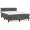 3141300 vidaXL Lit à sommier tapissier et matelas Gris foncé 140x190cm Velours