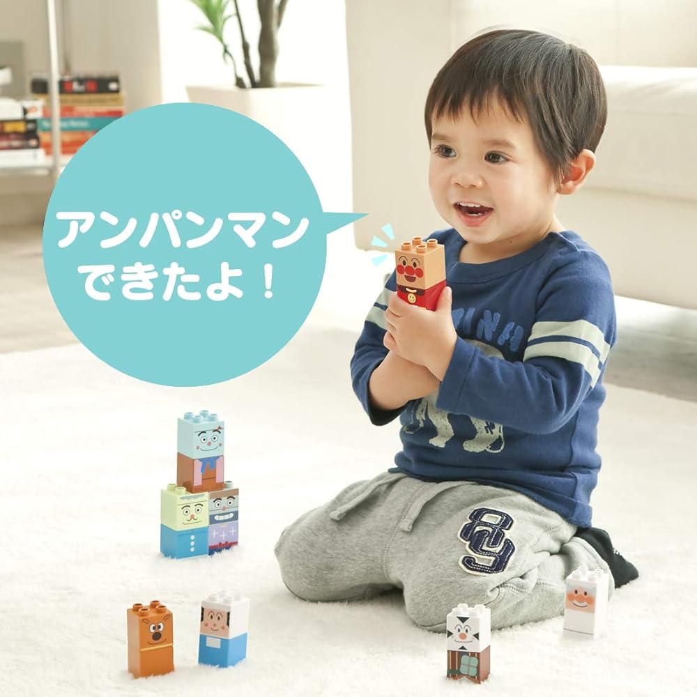 Bandai BlockLabo Anpanman Building Block Set for Ages 1.5 and Up Educational Toy