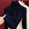 Pile Collar Bottoming Shirt Women's Autumn and Winter Turtleneck Cashmere Mulberry Silk German Velvet Piled Thickened Inner Top