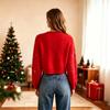 Women's Casual Cropped Cardigan Sweater with Patterned Knit Design for Everyday Wear