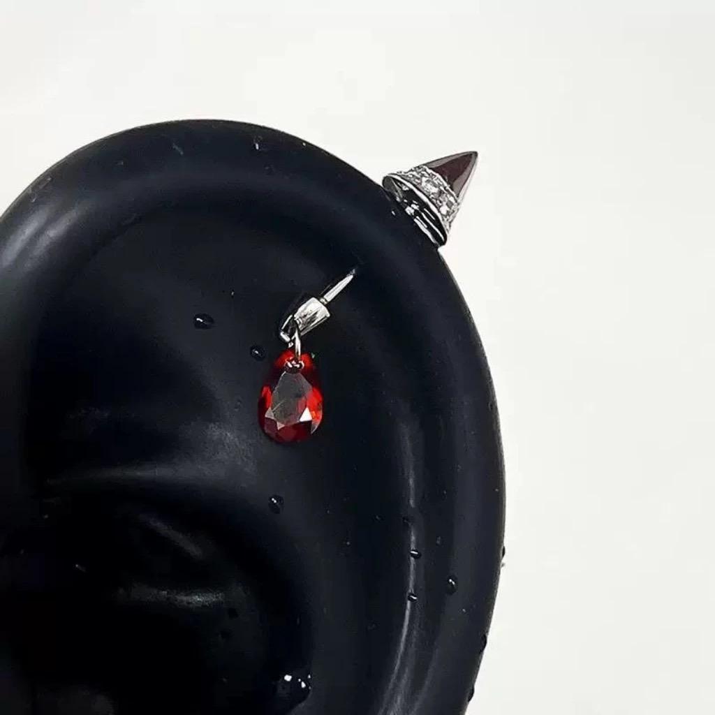 1 Pcs Pink Love Heart Wings Star Pendant Ear Bone Nail 316L Stainless Steel Piercing Earring Punk Jewelry Women Accessories