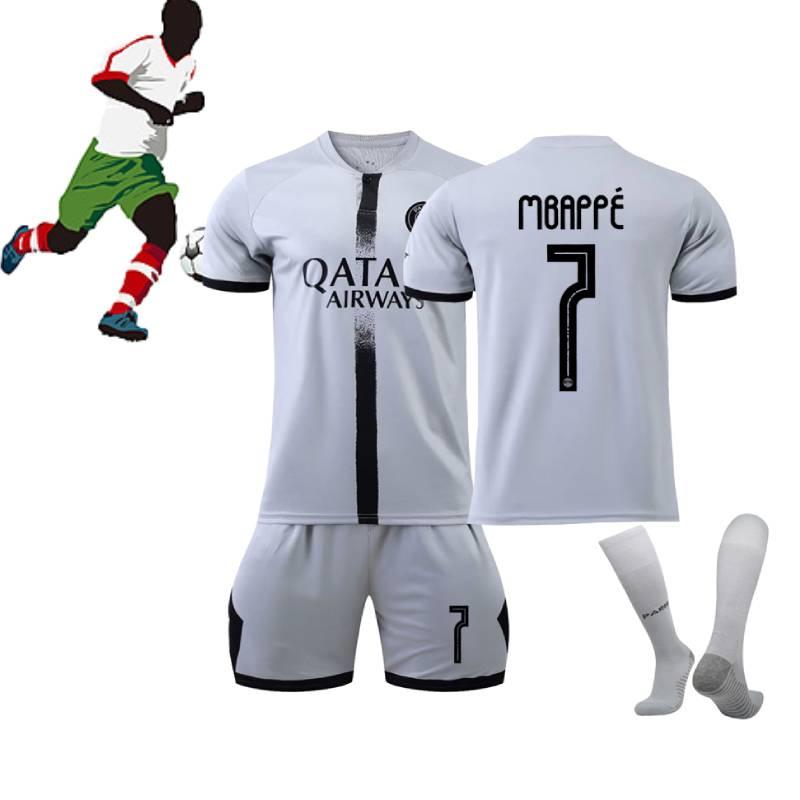Kid Unisex Adult Football Jersey Mbappe Number 7 Sport Uniforms Set Boys Girls