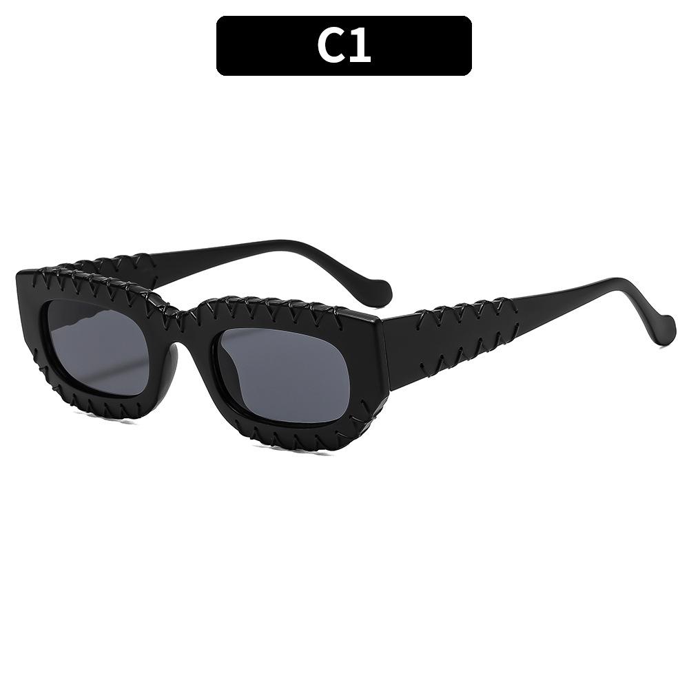 Women's sunglasses, men's and women's fashion square braided sunglasses