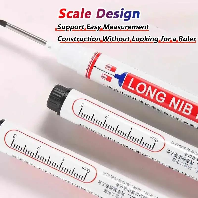 20mm Deep Hole Long Nib Head Markers For Metal Perforating Pen Waterproof Bathroom Woodworking Decoration Multi-Purpose