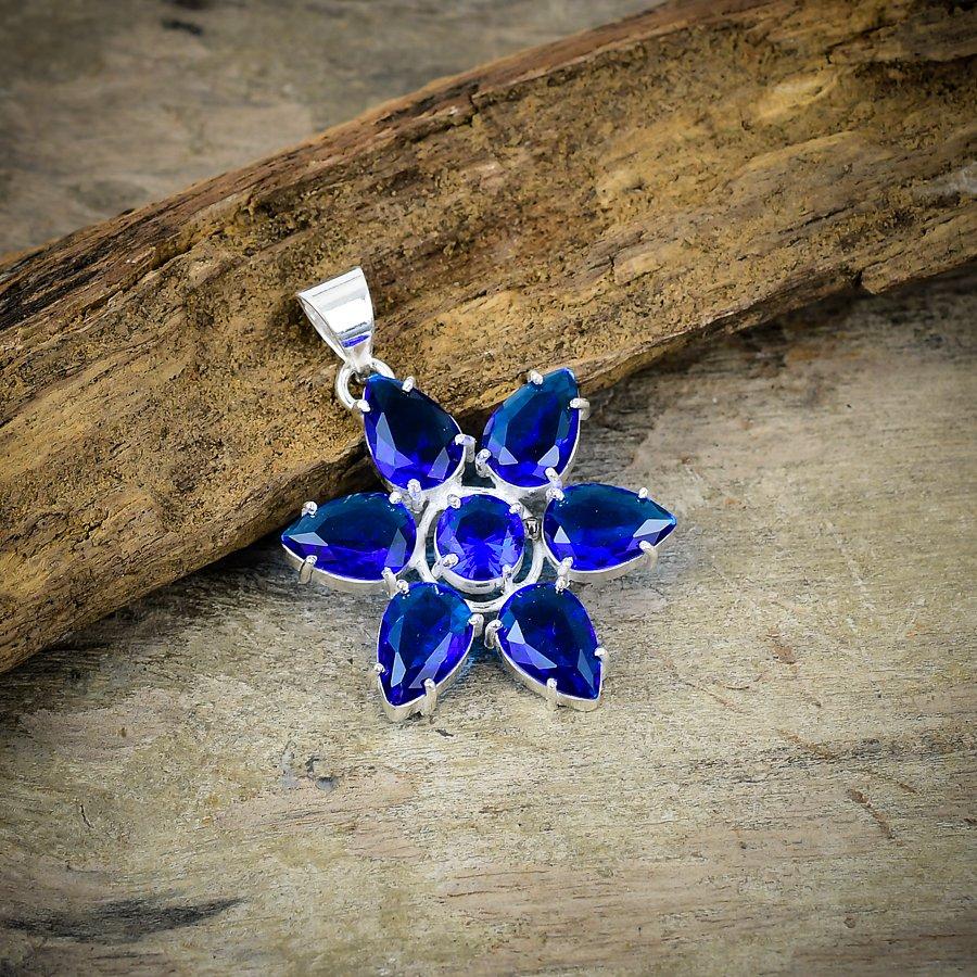 

Tanzanite Quartz Gemstone 925 Sterling Silver Jewelry Pendant 1.77 M-80