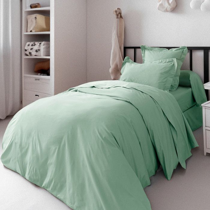 "Julian" Combed Cotton Percale Duvet Cover All Sizes Pure Cotton - Julian Celadon - Duvet Cover 140 X 200 Cm